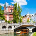 Romantic medieval Ljubljana, Slovenia, Europe.