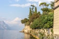 Romantic mediterranean landscape in Malcesine on Lake Garda