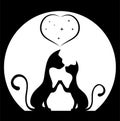 Romantic meeting of cats vector illustration