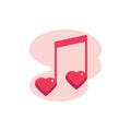 Romantic melody note flat icon