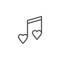 Romantic melody note line icon Royalty Free Stock Photo