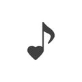 Romantic melody note vector icon Royalty Free Stock Photo