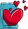 Romantic messages icon on your phone Royalty Free Stock Photo
