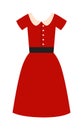 Romantic model elegance red dress fashion attractive style vector illustration.