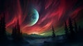 Romantic Moonlit Seascapes: Free Download Aurora Borealis Wallpaper