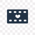 Romantic movie vector icon isolated on transparent background, R