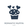 romantic muffin icon in trendy design style. romantic muffin icon isolated on white background. romantic muffin vector icon simple