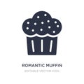 romantic muffin icon on white background. Simple element illustration from Food concept