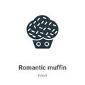 Romantic muffin vector icon on white background. Flat vector romantic muffin icon symbol sign from modern food collection for