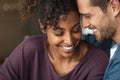 Romantic multiethnic couple in love Royalty Free Stock Photo