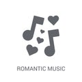 Romantic music icon. Trendy Romantic music logo concept on white