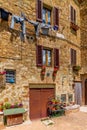 The romantic narrow medieval alleys of Pienza in Tuscany