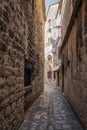 Romantic narrow street in the old town of Trogir