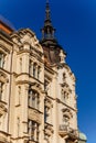 Romantic neo-renaissance stately townhouse, Art Nouveau facade, historical building in old town, most prestigious boulevard
