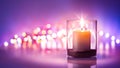 Romantic night with candlelight and bokeh background.New year or Royalty Free Stock Photo