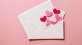 Romantic Nostalgia: Pink Hearts on Vintage Letters