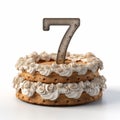 Romantic Number Seven Cake Inspired By Daz3d And John Wilhelm Royalty Free Stock Photo