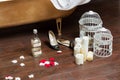 Romantic objects in bathroom Royalty Free Stock Photo