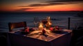 A Romantic Ocean View Dinner. Generative Ai