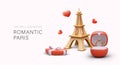 Romantic Paris. Advertising tours to capital of France Royalty Free Stock Photo