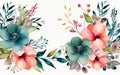 Romantic Pastel Blooms Floral Wedding Border