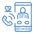 Romantic Phone Call doodle icon hand drawn illustration