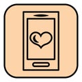 Romantic phone, icon
