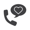 Romantic phone talk glyph icon Royalty Free Stock Photo