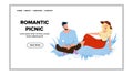 Romantic Picnic Dating Man And Woman Couple Vector Royalty Free Stock Photo