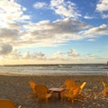 Romantic picnic on a sunny beach