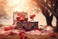 Romantic Picnic Valentine Day background