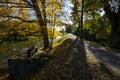 A romantic road on the bank alongside of Luznice river, Czech Republic Royalty Free Stock Photo