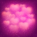 Romantic pink background with blurred hearts and dust elements. Vector illustration. Eps10. Royalty Free Stock Photo