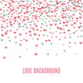 Romantic pink and blue heart background. illustration