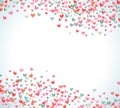 Romantic pink and blue heart background. Vector illustration