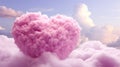 Romantic pink cloud heart shaped in dreamy sky background for valentine s day concept Royalty Free Stock Photo