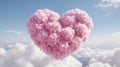 Romantic pink cloud heart shaped in the sky for love and valentine s day concepts Royalty Free Stock Photo