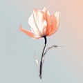 Romantic Pink Flower Drawing On Light Background