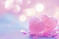Romantic Pink Hearts Against A Gently Colored Backdrop Capturing Love And Tenderness