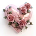 Romantic pink rose heart Royalty Free Stock Photo