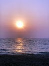 Romantic Pink Sunsent on Beach Royalty Free Stock Photo