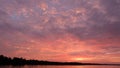 Romantic Pink sunset with altocumulus cloud