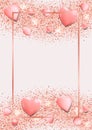 Romantic Pink Template with Top View Hearts