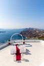 Romantic place for wedding ceremony in Santorini island,Crete,Greece Royalty Free Stock Photo