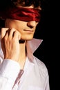 Romantic portrait of a handsome blindfold man Royalty Free Stock Photo