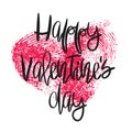 Romantic poster with hand lettering and heart. Royalty Free Stock Photo