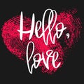 Romantic poster with hand lettering and heart. Royalty Free Stock Photo