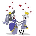 Romantic prince and princess holding hands Royalty Free Stock Photo