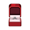 romantic proposal ring box cartoon vector illustration