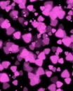 Romantic purple heart-shaped background